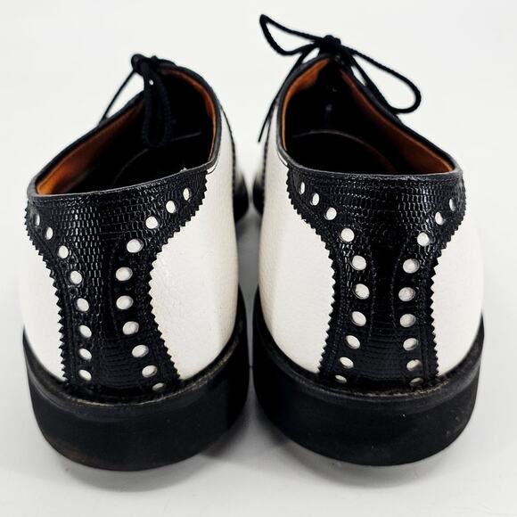 Vintage Pro-Shu Howard & Foster Black & White Leather Mens Golf Shoe 7N - Picture 4 of 11